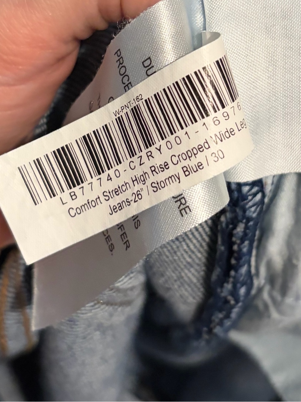 Quince Comfort Stretch High Rise Cropped Wide Leg 26” Stormy Blue Size 30 - Picture 10 of 10